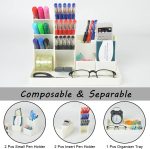 SAMAZAMA Pen Organizer for Desk, Office Supplies Desk organizers and Accessories, Multi-Functional DIY Pen Holder, Desktop Stationary Organizer Caddy, Supply Organizers for Office, School, Home, Blue - Image 3